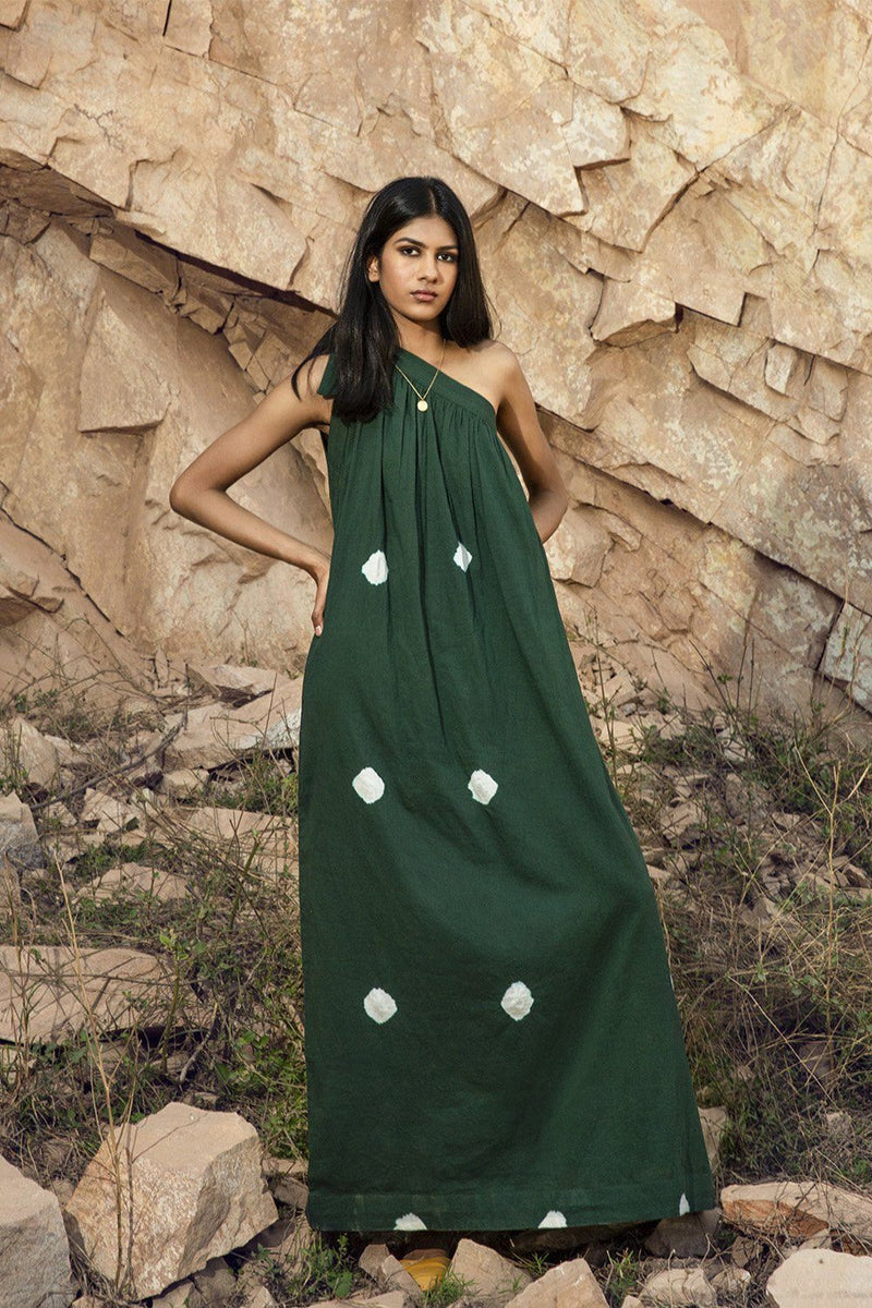 Escapade Dress by Khara Kapas in green for women in Singapore