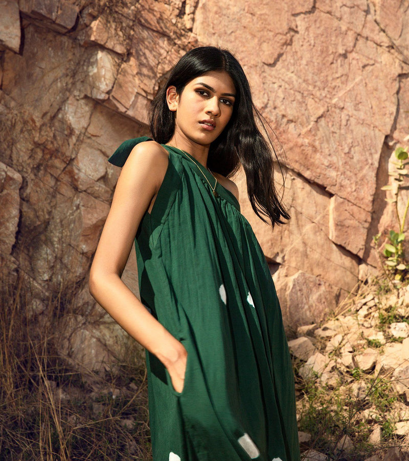 Escapade Dress by Khara Kapas in green for women in Singapore