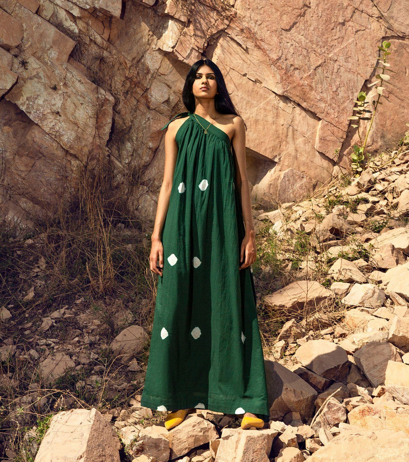 Escapade Dress by Khara Kapas in green for women in Singapore