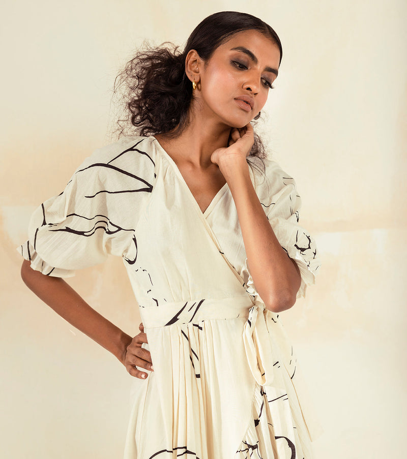 Eyes On Me Dress by Khara Kapas in white for women in Singapore