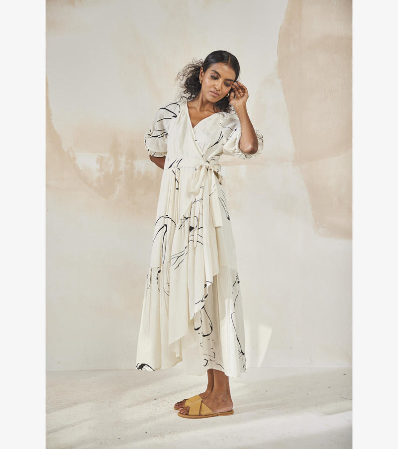 Eyes On Me Dress by Khara Kapas in white for women in Singapore