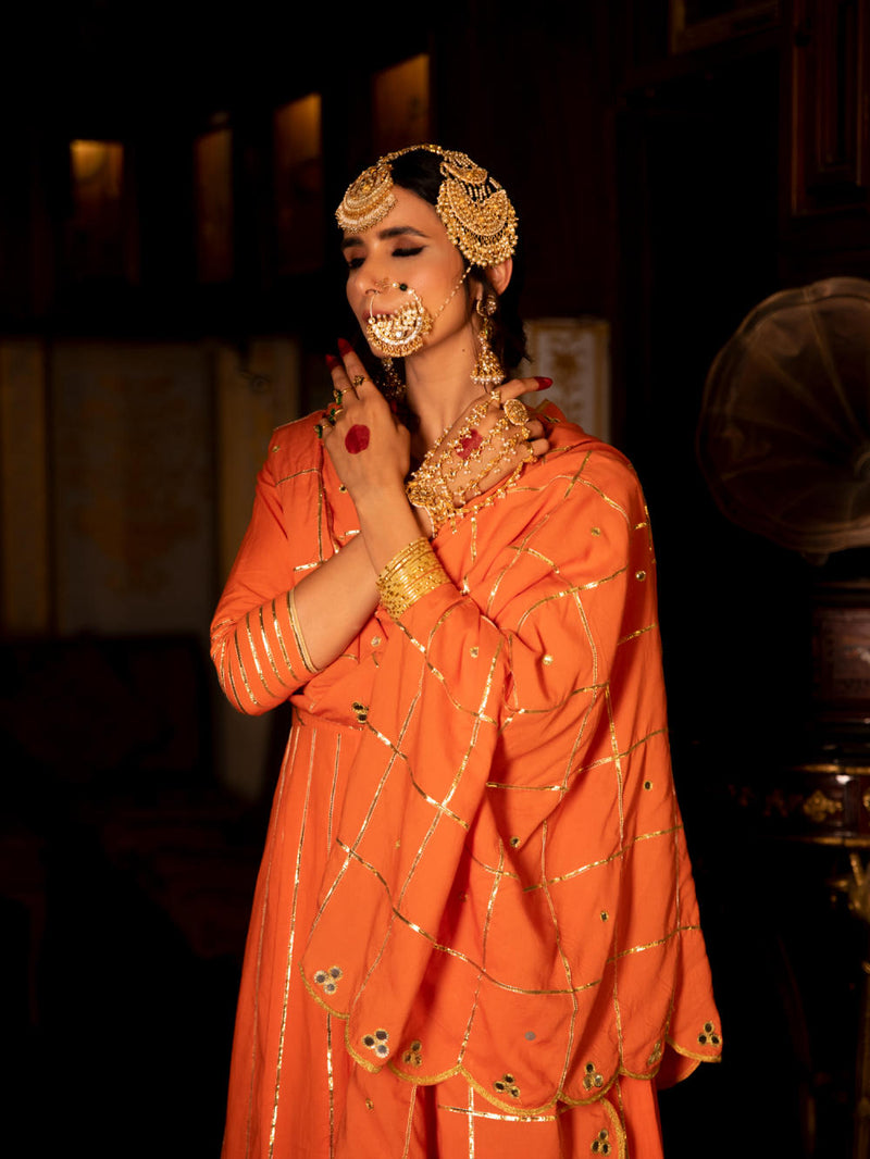 Falak Cotton Kalidaar Farshi Set Falak Cotton Kalidaar Farshi Set by Maison Shefali by Maison Shefali for women in Singapore