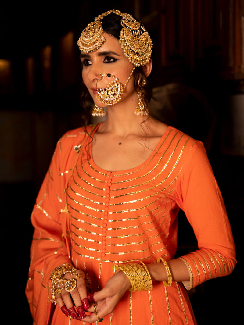 Falak Cotton Kalidaar Farshi Set Falak Cotton Kalidaar Farshi Set by Maison Shefali by Maison Shefali for women in Singapore