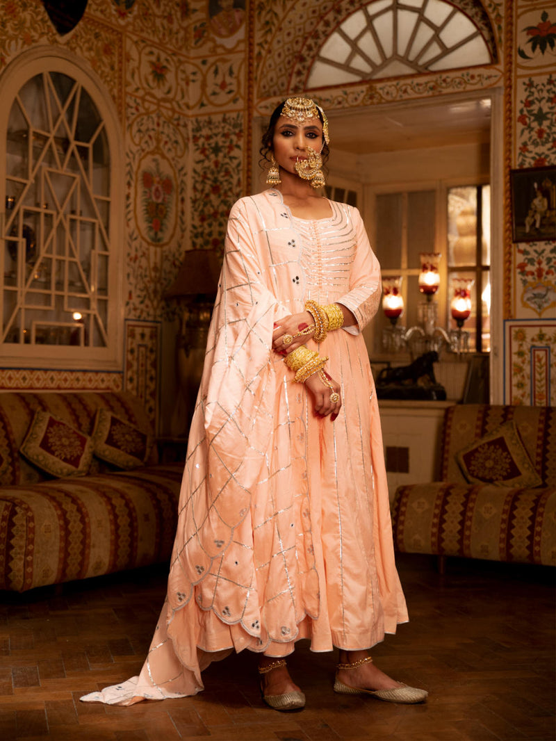 Falak - Gulaal Cotton Kalidaar Farshi Set Falak - Gulaal Cotton Kalidaar Farshi Set by Maison Shefali by Maison Shefali for women in Singapore