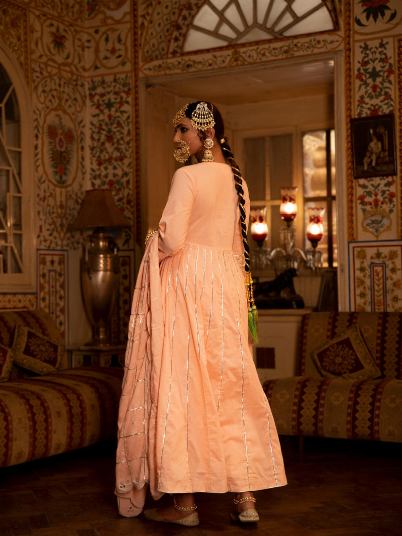 Falak - Gulaal Cotton Kalidaar Farshi Set Falak - Gulaal Cotton Kalidaar Farshi Set by Maison Shefali by Maison Shefali for women in Singapore