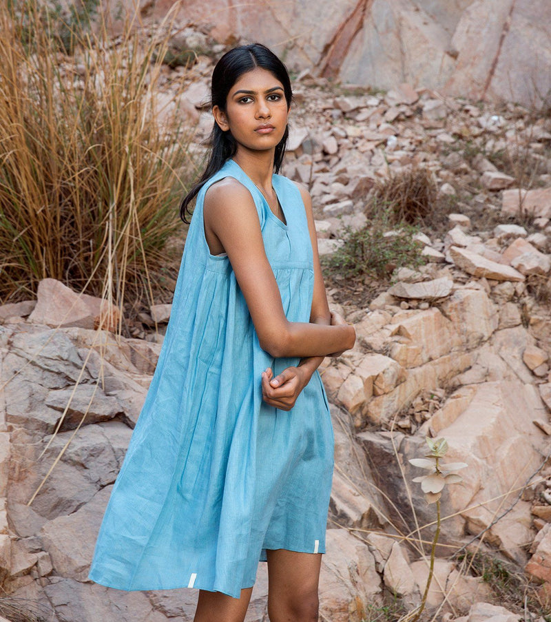 Float on linen Dress by Khara Kapas for women in Singapore