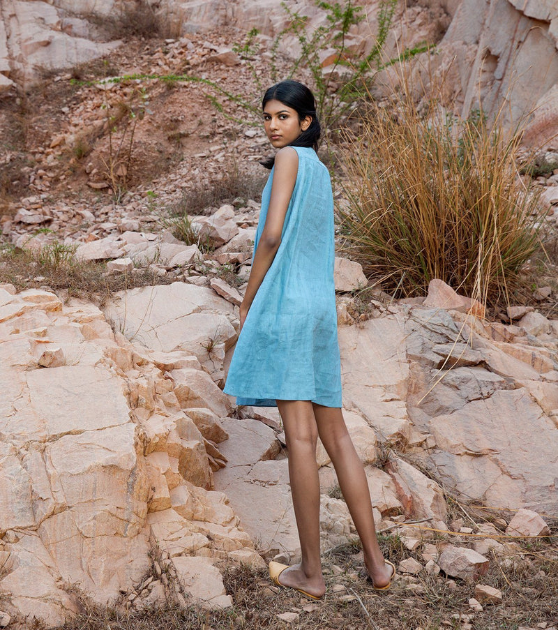Float on linen Dress by Khara Kapas for women in Singapore