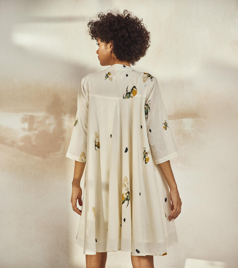 Fly The Coop Dress by Khara Kapas in white for women in Singapore
