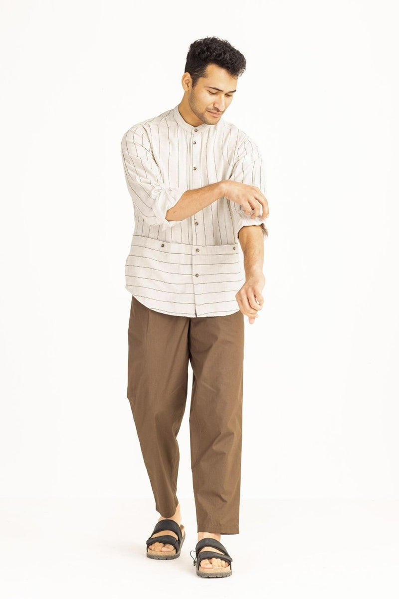 Front Pocket Shirt - Beige by THREE Men for men in Singapore
