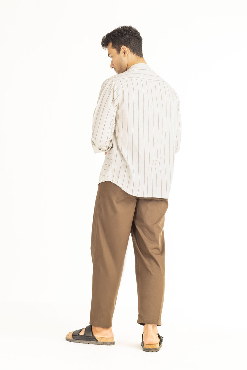 Front Pocket Shirt - Beige by THREE Men for men in Singapore