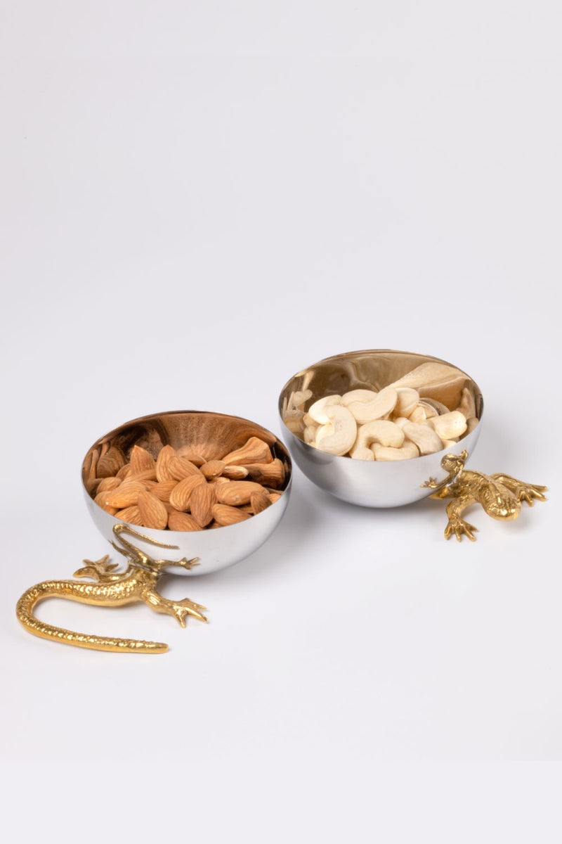 Gecko Nut Bowls-Set of 2 linen by Gado Living for in Singapore