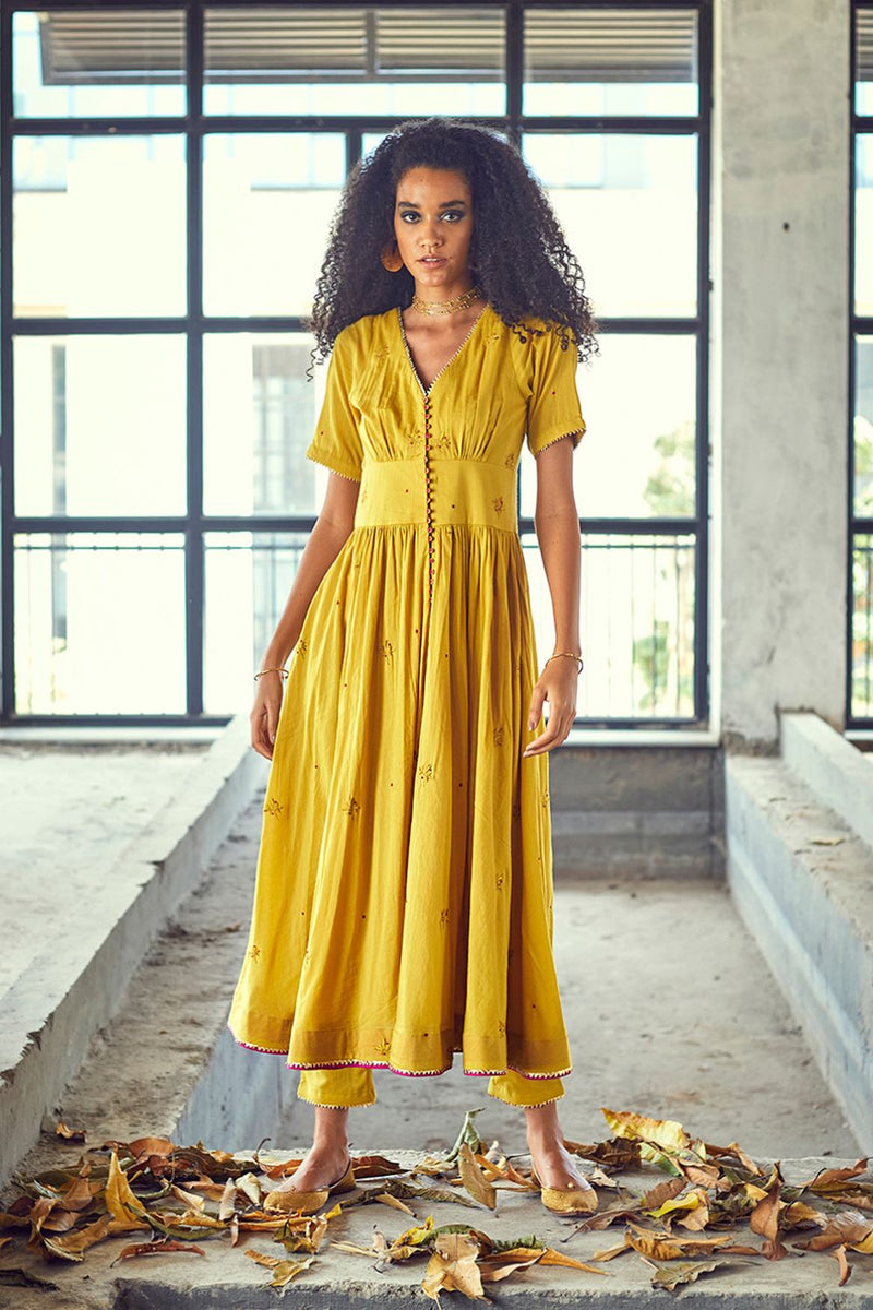 Genda choga set Kurta Sets by Khara Kapas for women in Singapore