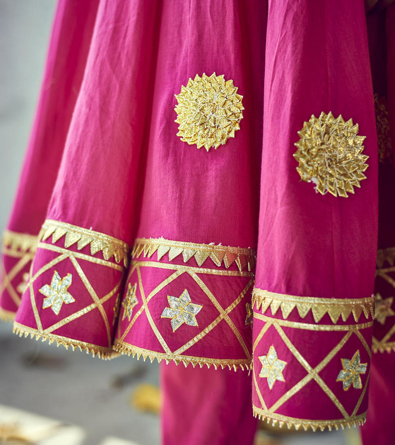 Gulabi Poshak Set by Khara Kapas for women in Singapore