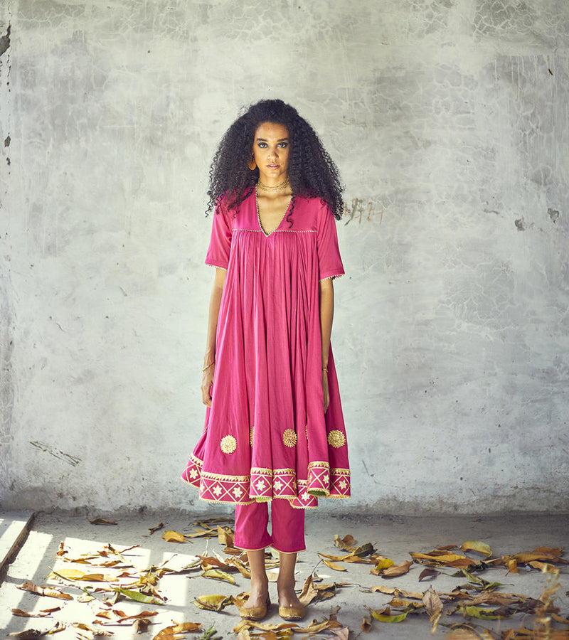 Gulabi Poshak Set by Khara Kapas for women in Singapore