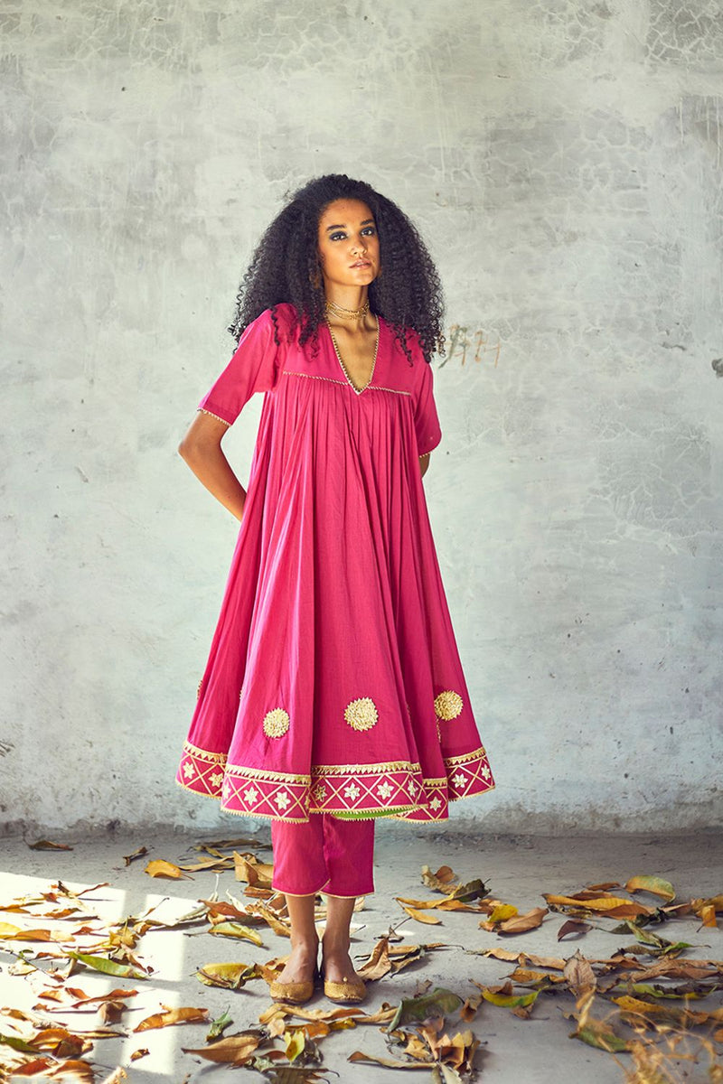 Gulabi Poshak Set by Khara Kapas for women in Singapore