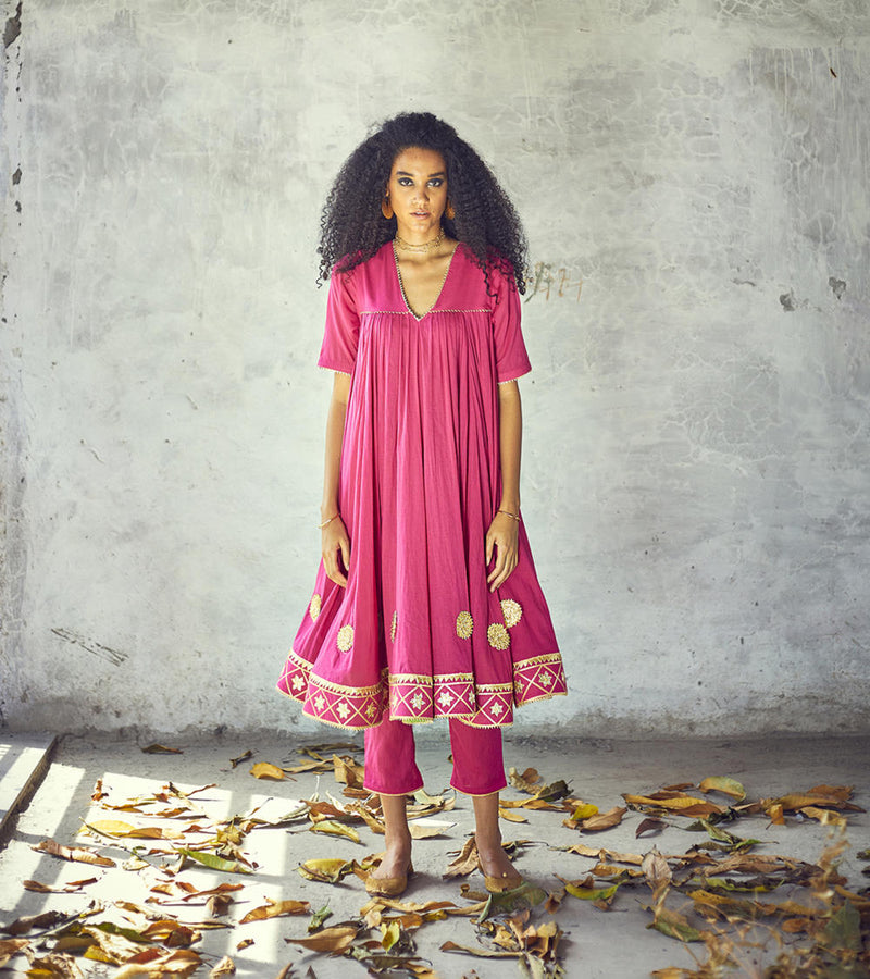 Gulabi Poshak Set by Khara Kapas for women in Singapore