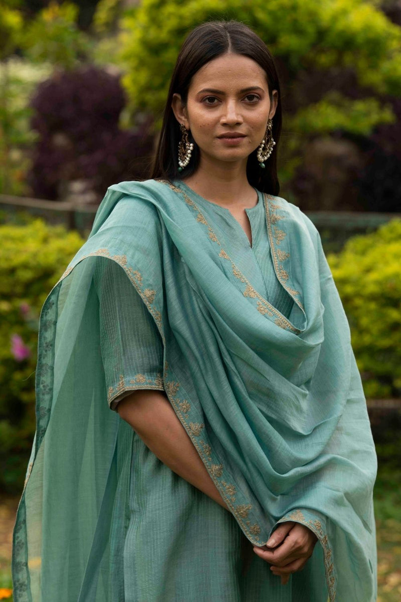 Gulbahaar Sea Green Kurta Set Fashion Priti Prashant 