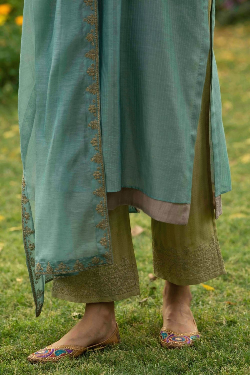 Gulbahaar Sea Green Kurta Set Fashion Priti Prashant 