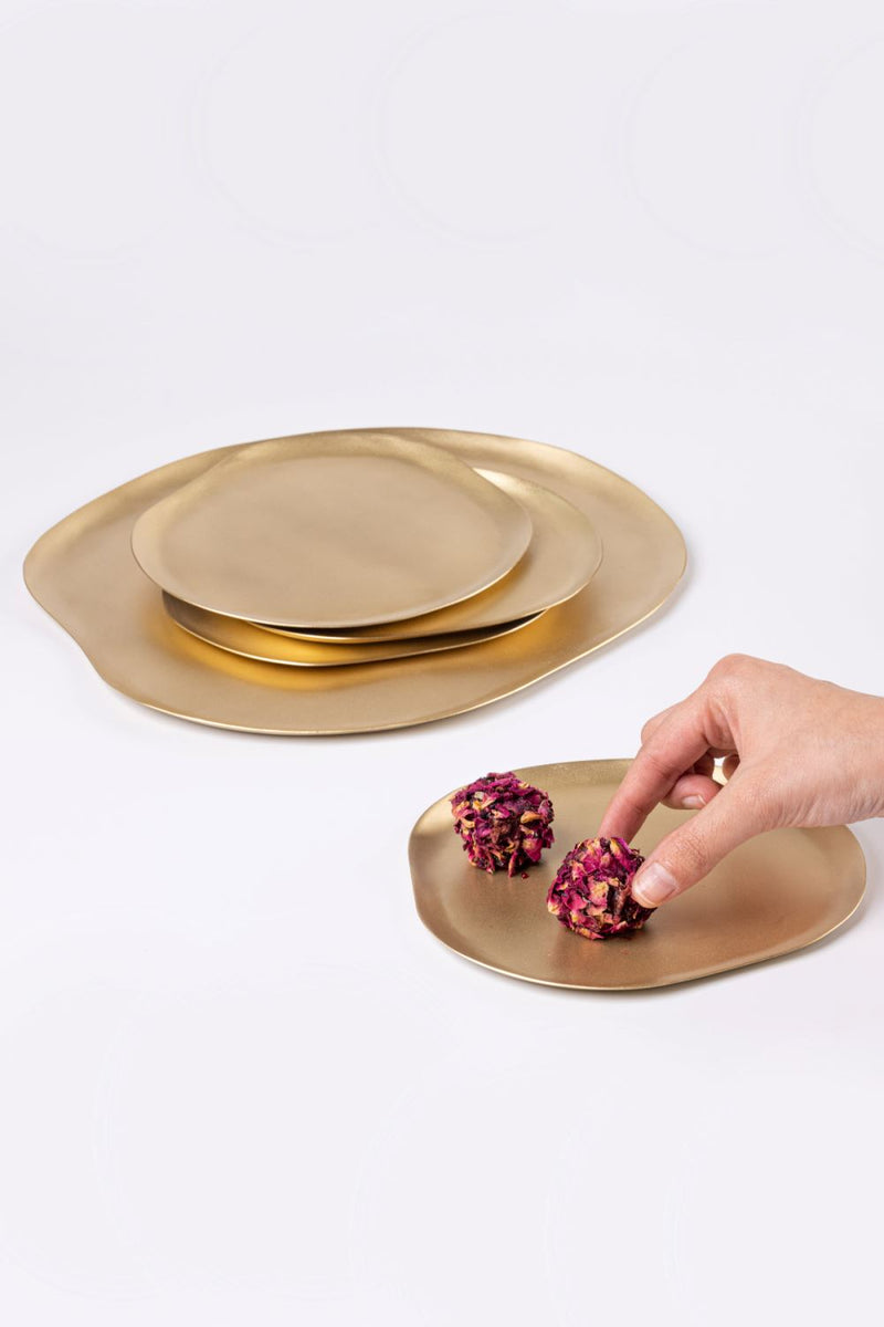 Haifa Brass Platter linen by Gado Living for in Singapore