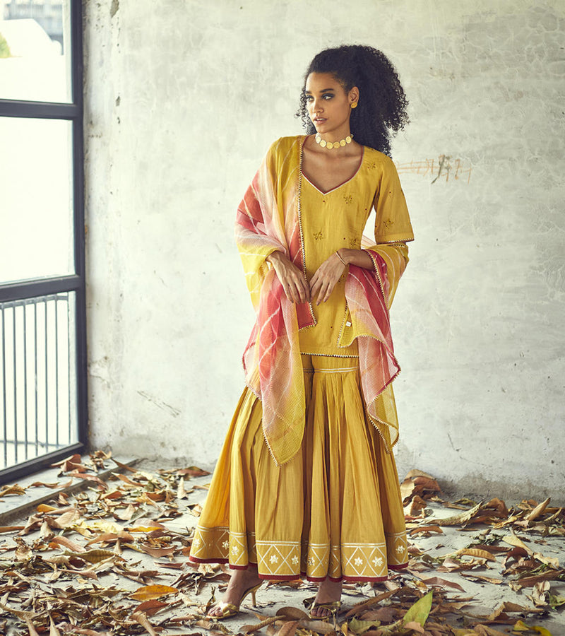 Halda Sharara Set Kurta Sets by Khara Kapas for women in Singapore