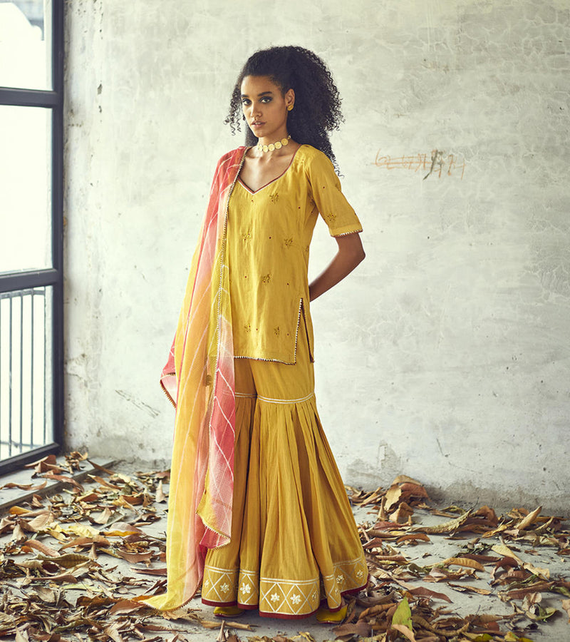 Halda Sharara Set Kurta Sets by Khara Kapas for women in Singapore