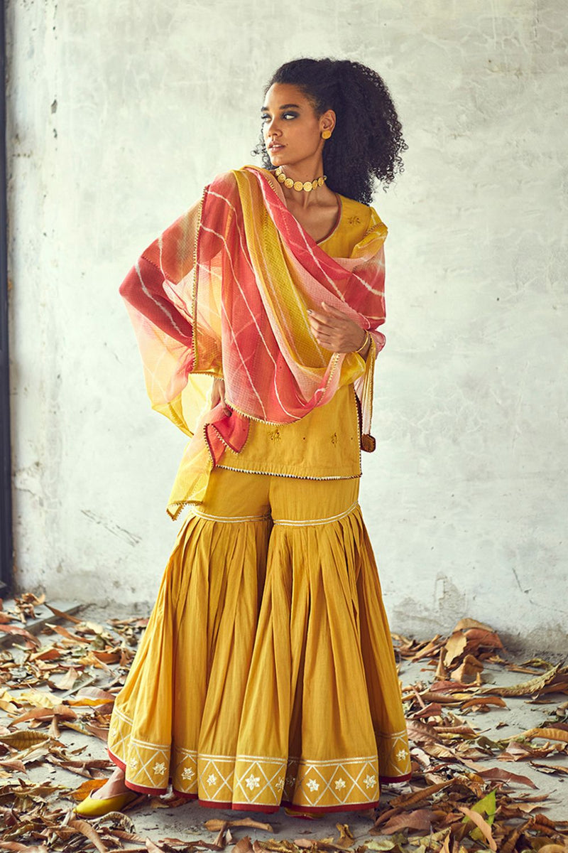 Halda Sharara Set Kurta Sets by Khara Kapas for women in Singapore