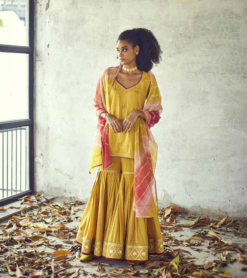 Halda Sharara Set Kurta Sets by Khara Kapas for women in Singapore