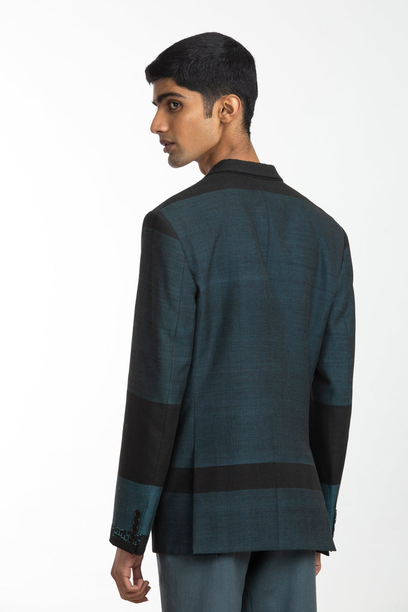 Handwoven Black Blue Bird Jacket Jackets & Overlays by Akaaro Men for men in Singapore