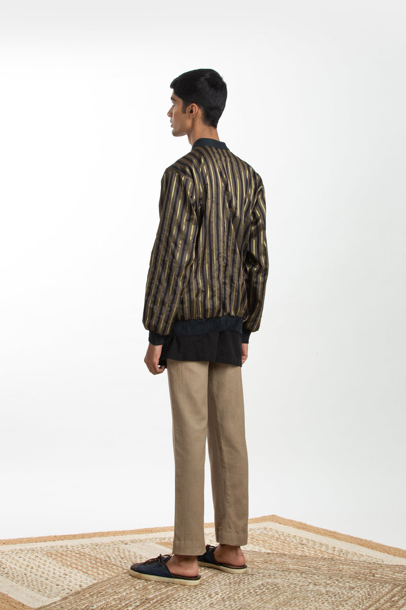 Handwoven Black Brown Bomber Jacket Jackets & Overlays by Akaaro Men for men in Singapore
