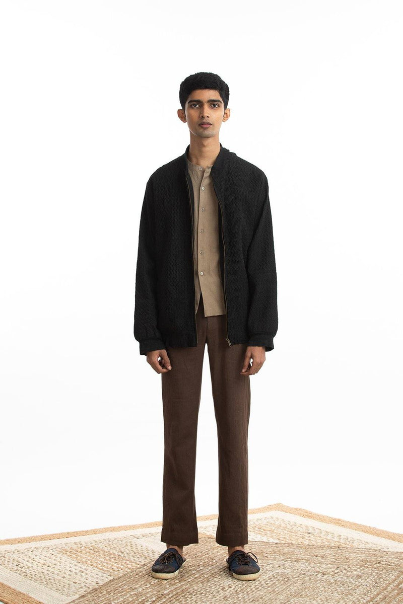 Handwoven Bomber Jacket Co-ord Basic Shirt Trouser Co-ord Set by Akaaro Men for men in Singapore