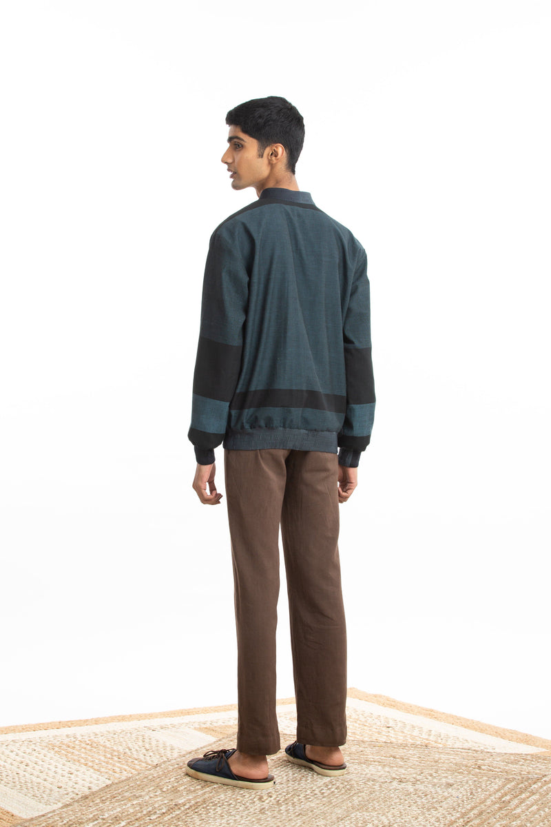 Handwoven Bomber Jacket Co-ord Basic Shirt Trouser Co-ord Set by Akaaro Men for men in Singapore