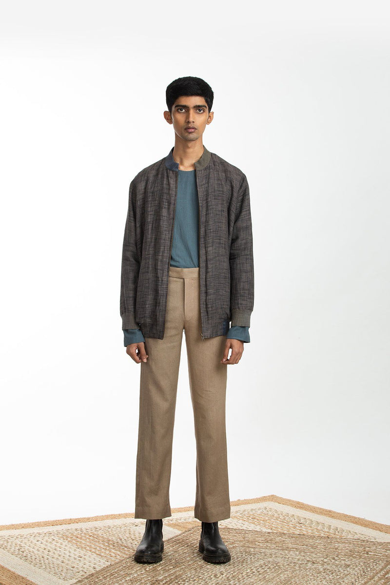 Handwoven Bomber Jacket Co-ord Basic Shirt Trouser Co-ord Set by Akaaro Men for men in Singapore