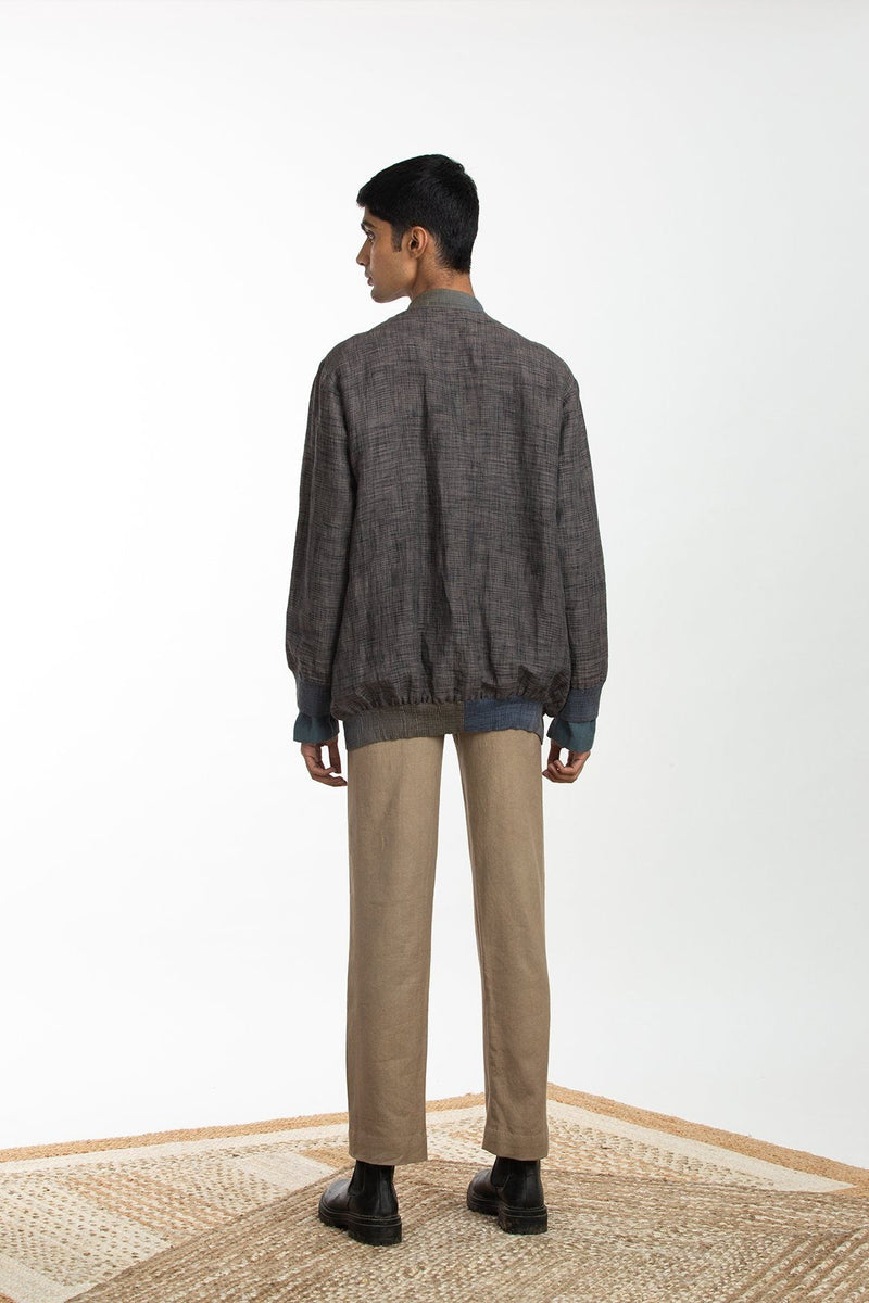 Handwoven Bomber Jacket Co-ord Basic Shirt Trouser Co-ord Set by Akaaro Men for men in Singapore