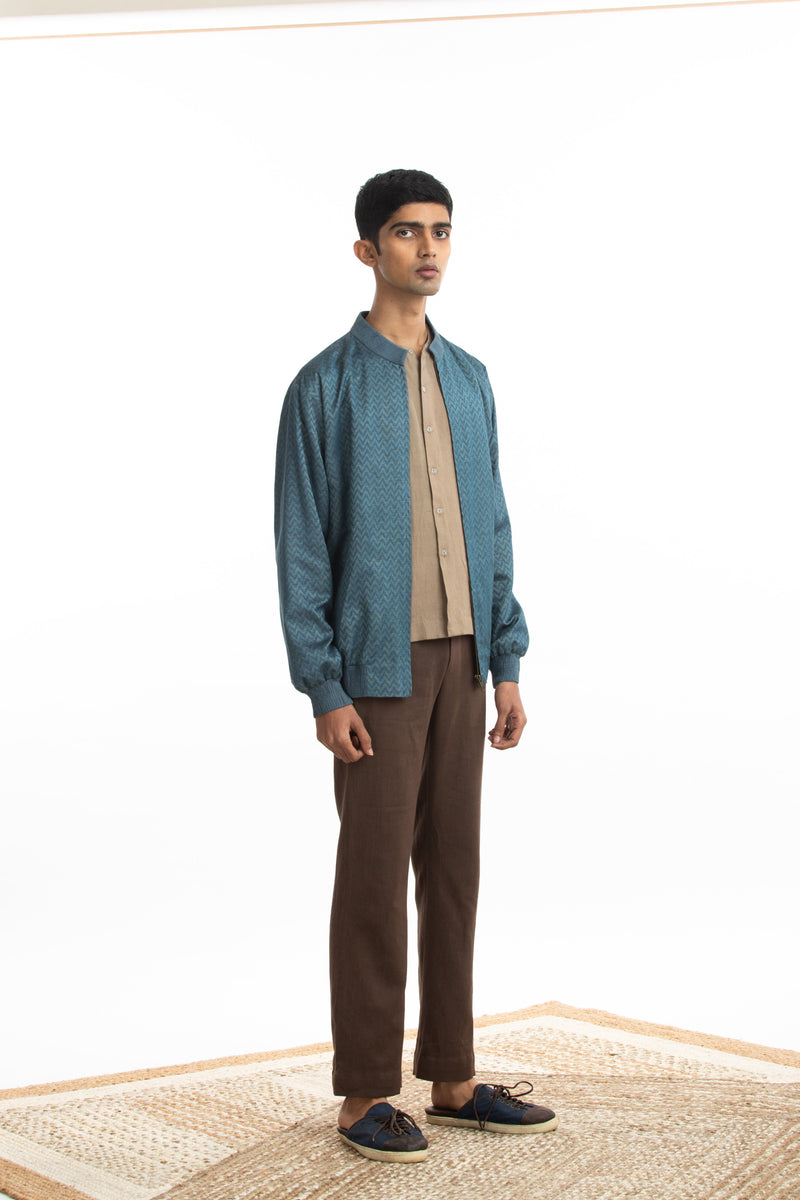 Handwoven Bomber Jacket Co-ord Basic Shirt Trouser Co-ord Set by Akaaro Men for men in Singapore