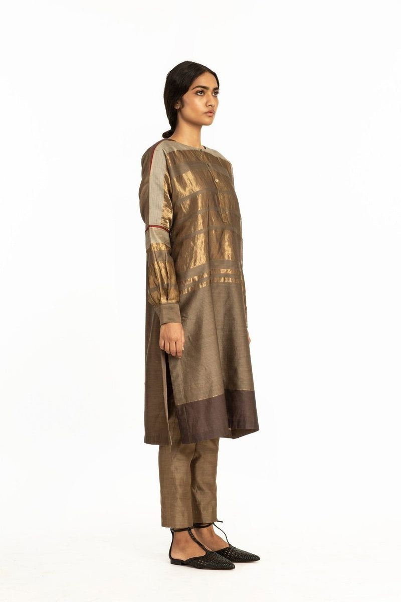 Handwoven Engineered Short Placket Straight Kurta Fashion Akaaro