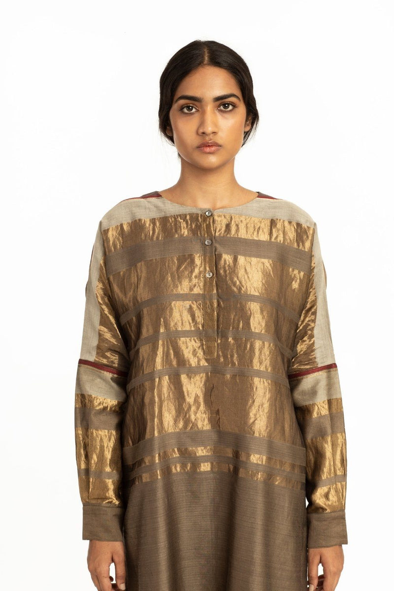 Handwoven Engineered Short Placket Straight Kurta Fashion Akaaro