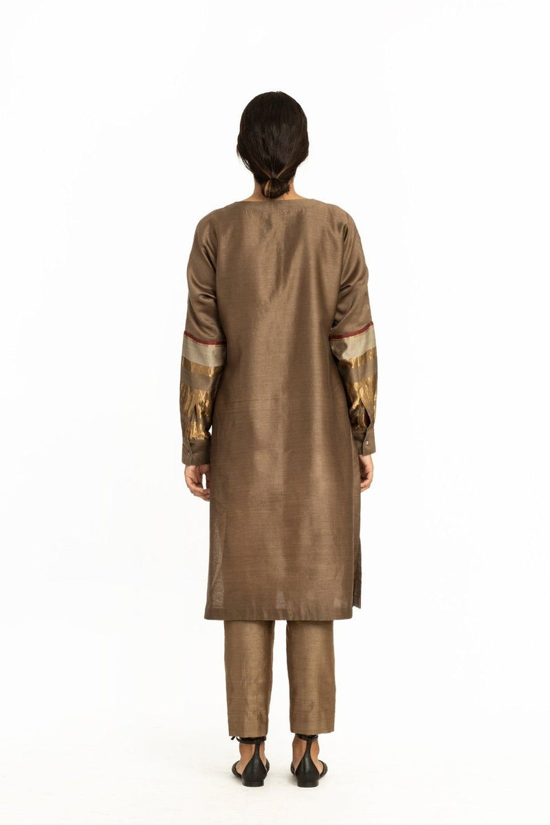 Handwoven Engineered Short Placket Straight Kurta Fashion Akaaro