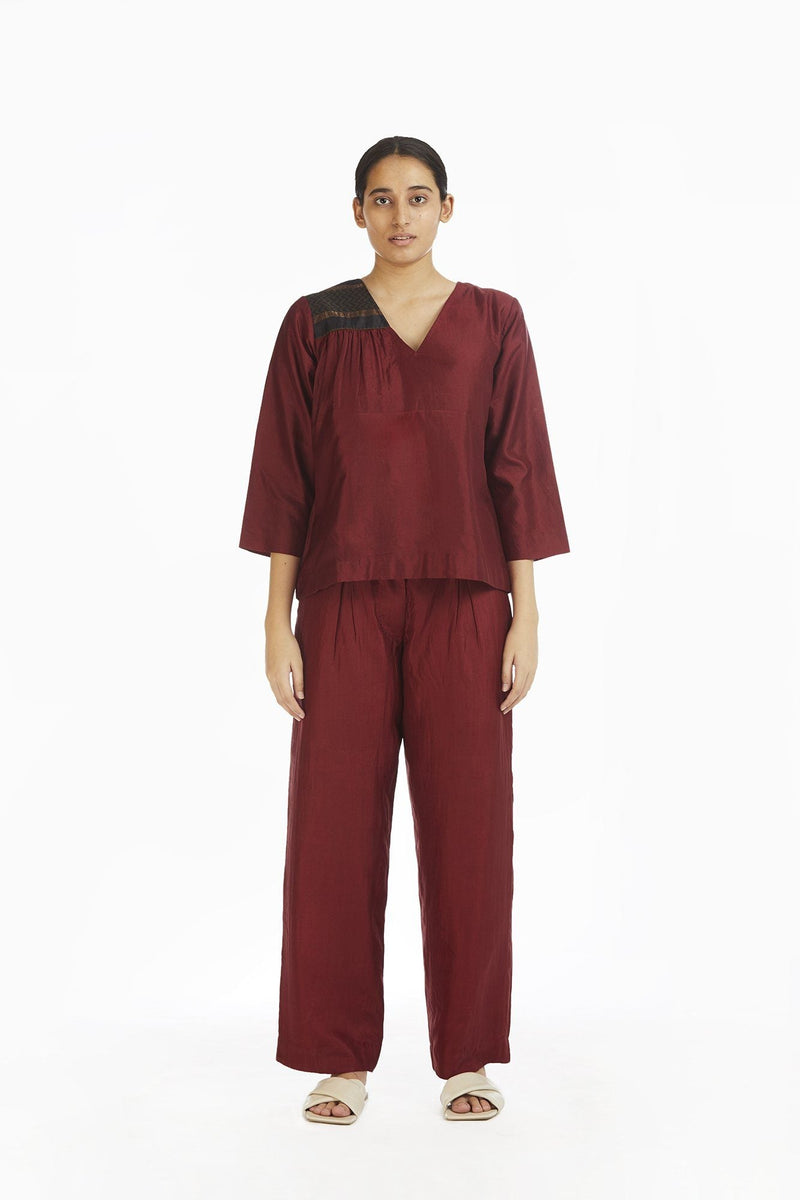 Handwoven Engineered Silk Top Top & Tunics by Akaaro for women in Singapore