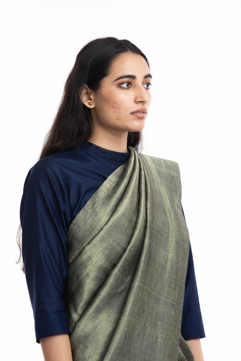 Handwoven Gold Crack Metallic Saree Sarees by Akaaro for women in Singapore