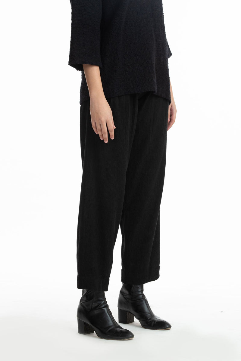 Handwoven Handspun Round Neck Black Khes Cotton Top Top & Tunics by Akaaro for women in Singapore