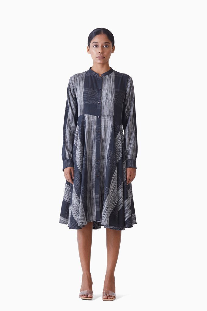 Handwoven Ikat Flare Dress Fashion Akaaro