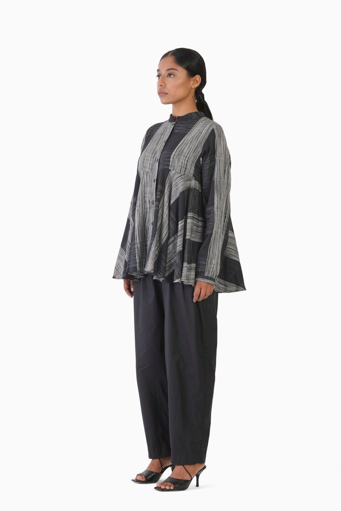 Handwoven Ikat Flare Top Fashion Akaaro