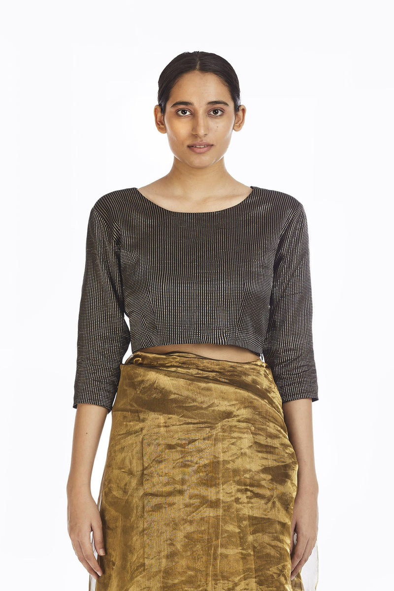 Handwoven Liquid Molten Gold Metallic Saree Sarees by Akaaro for women in Singapore
