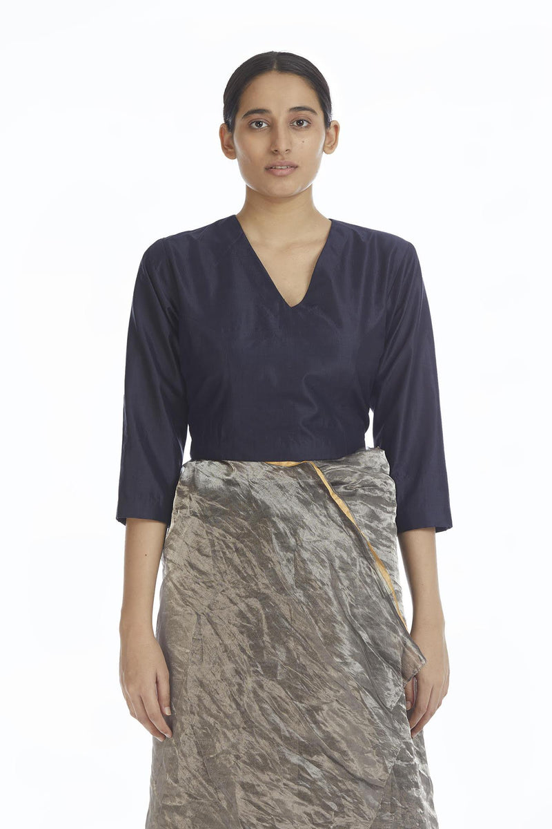 Handwoven Liquid Molten Silver Metallic Saree Sarees by Akaaro for women in Singapore