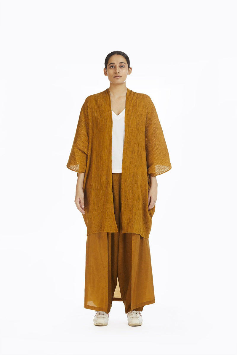 Handwoven Silk Cotton Kinji Cape Jackets & Overlays by Akaaro for women in Singapore