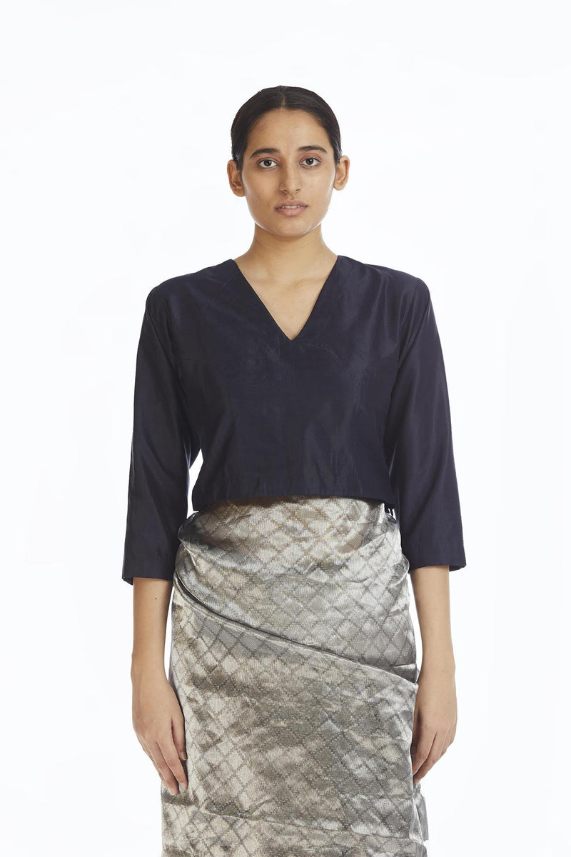 Handwoven Silver Longline Metallic Saree Sarees by Akaaro for women in Singapore