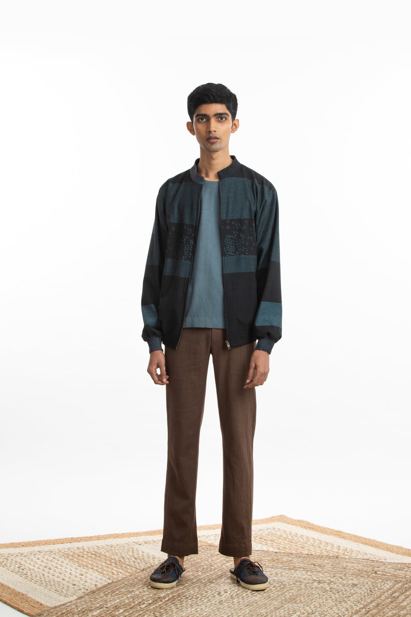 Handwoven Straight Brown Trouser Bottoms by Akaaro Men for men in Singapore
