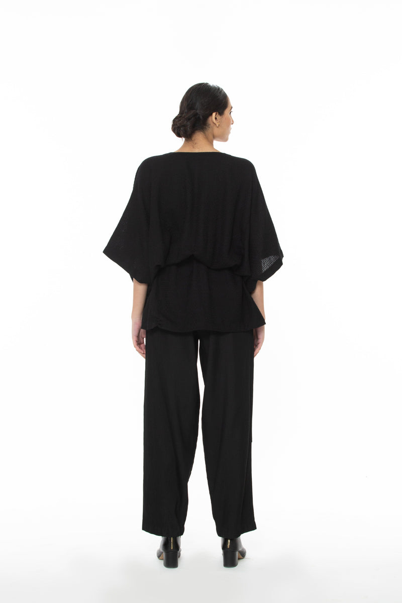 Handwoven V Neck Side Tie Marino Wool Top Top & Tunics by Akaaro for women in Singapore