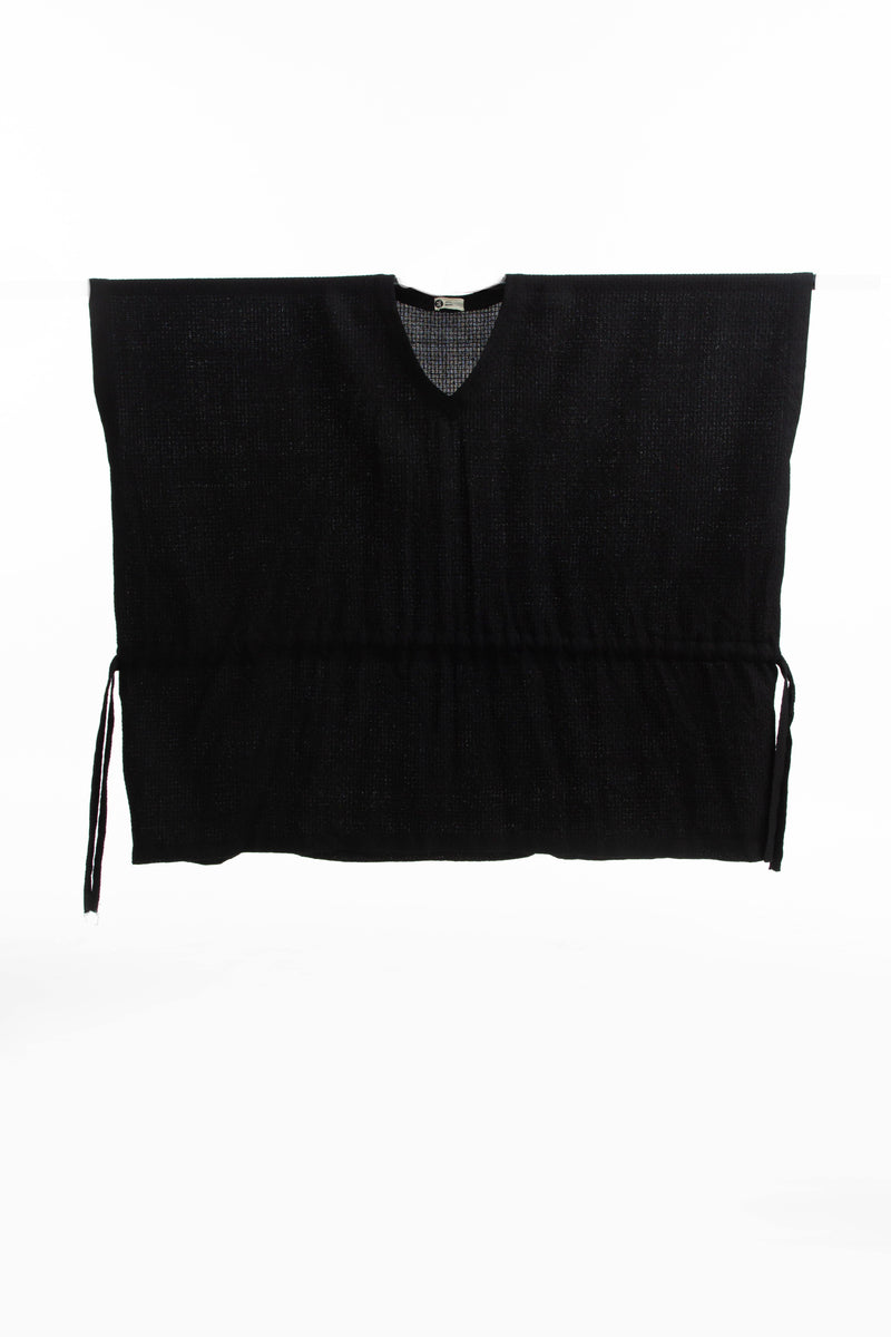 Handwoven V Neck Side Tie Marino Wool Top Top & Tunics by Akaaro for women in Singapore