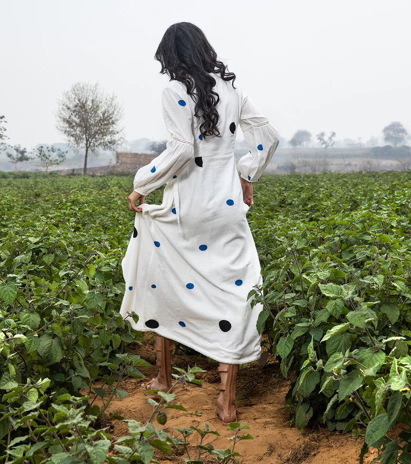 Happy Place Dress by Khara Kapas in white for women in Singapore